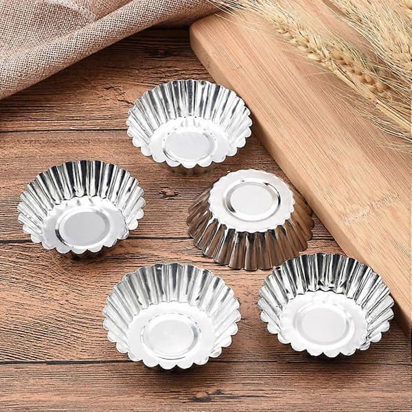 50 stk. æggebageforme genanvendelige blik non-stick cupcake muffin cookie budding form foret form