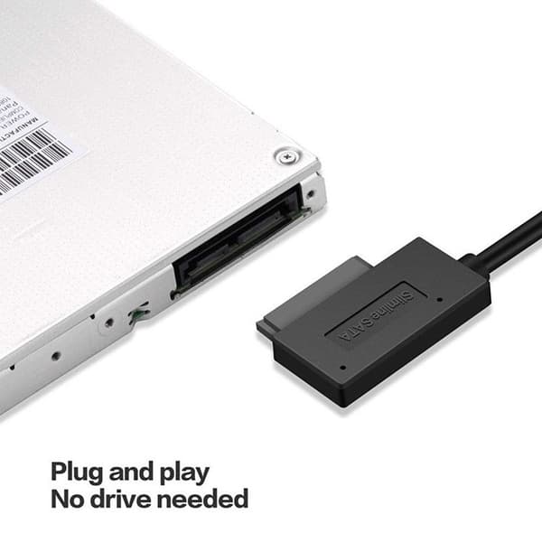 USB til SATA-kabel, SSD-harddiskdataadapter, SATA 7+9-pinners, for ekstern lagring