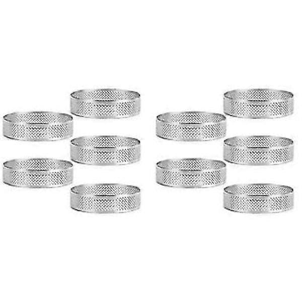 5 stk. terteringer i rustfritt stål 7 cm med hull