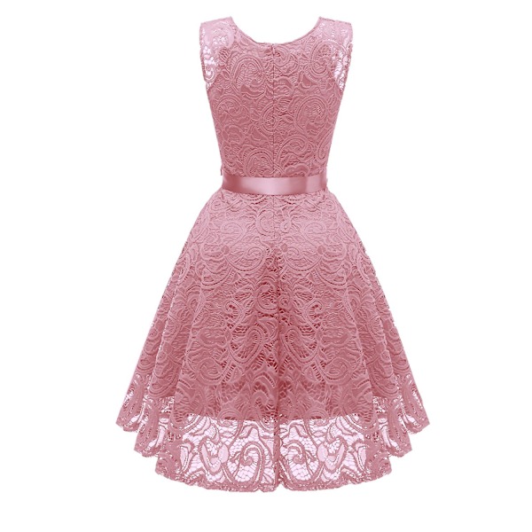 Cocktailklänning för damer, spets, elegant PINK S
