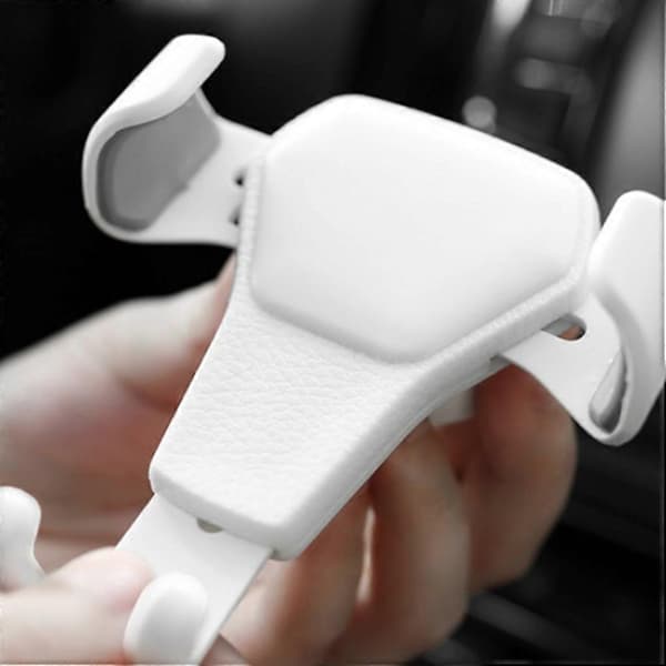 Universal telefonholder bil luftventil til tyngdekraftsdesign montering justerbar vuggeholder white