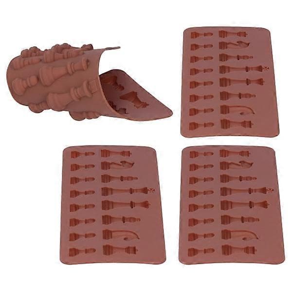 4 STK Sjakk Silikonform for Sjokoladebaking