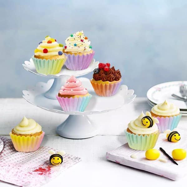 300 stk. Gradient Farve Cupcake Papirforme Bageforme Muffinsforme Sæt