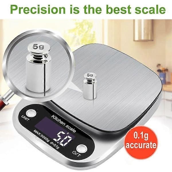 Højpræcisionsvægt 5 kg/1 g med LCD-display