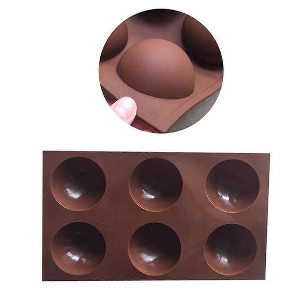 6-rums isboldform kage fondant chokolade lys kugleform silikoneform bageværktøj
