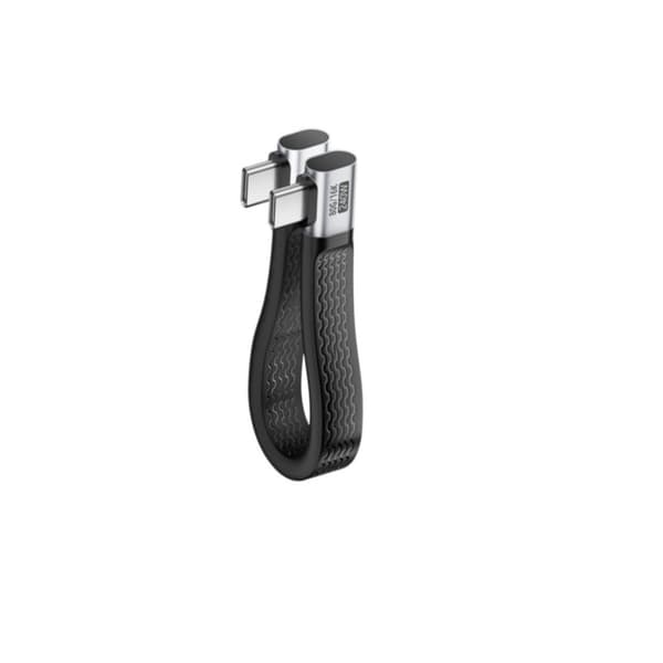USB4.0 USB-C–USB-C-kaapeli, 240W, 40Gbps, kulmaliittimet, TPE, 13cm, musta