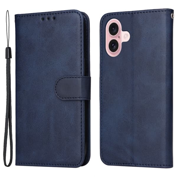 iPhone 16 PU læderpung etui - Flere farver Blue