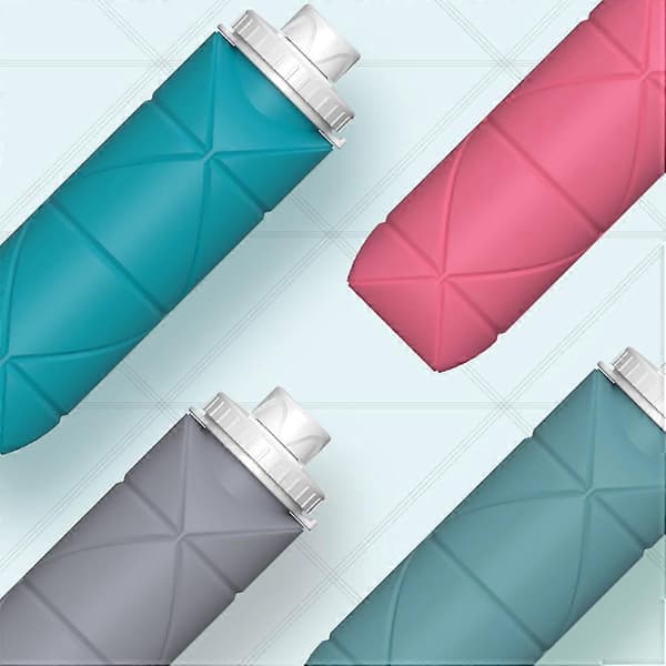 600ml Drickkopp Vikbar Mugg Läcksäker Utomhus Sport Vattenflaska för Dark Blue 600ml