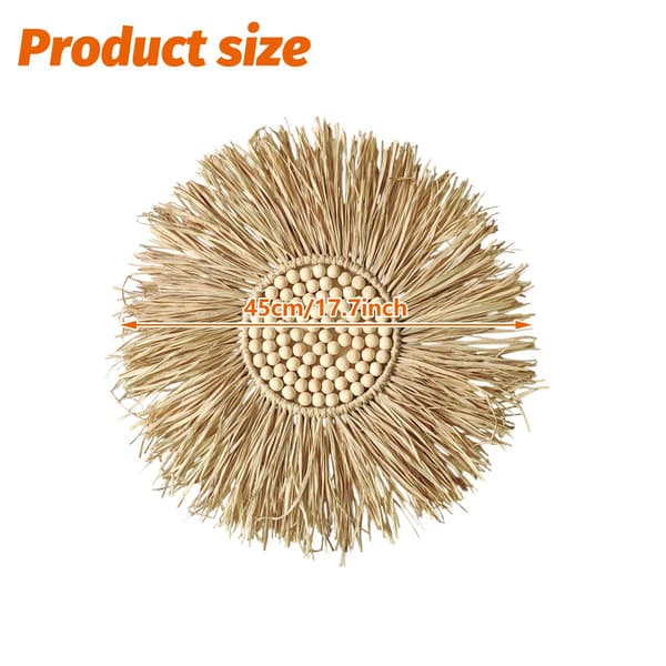 Boho Vävd Macramé Väggbonad Liten Rund Dekor Cirkulär Heminredning Konst Accent