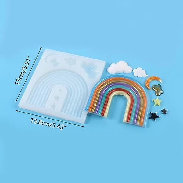 Regnbueskyer Stjerner Månekake Fondant Silikon Bakeform