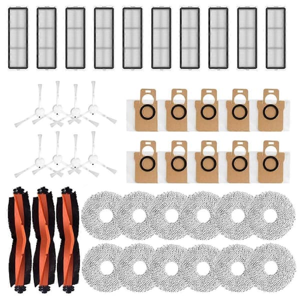 Tilbehør til X20+/X20Plus robotstøvsuger, hovedsidebørste, filter, moppepuder, støvposer, reservedele