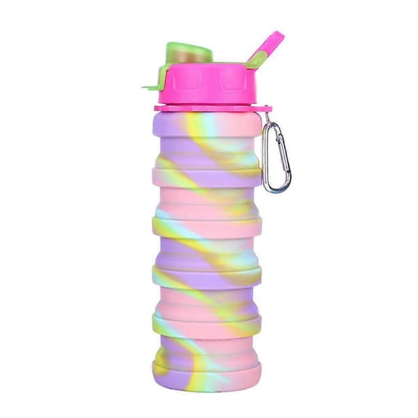 Silikon Infällbar Vikbar Vatten Kaffe Flaska Kopp Utomhus pink portable