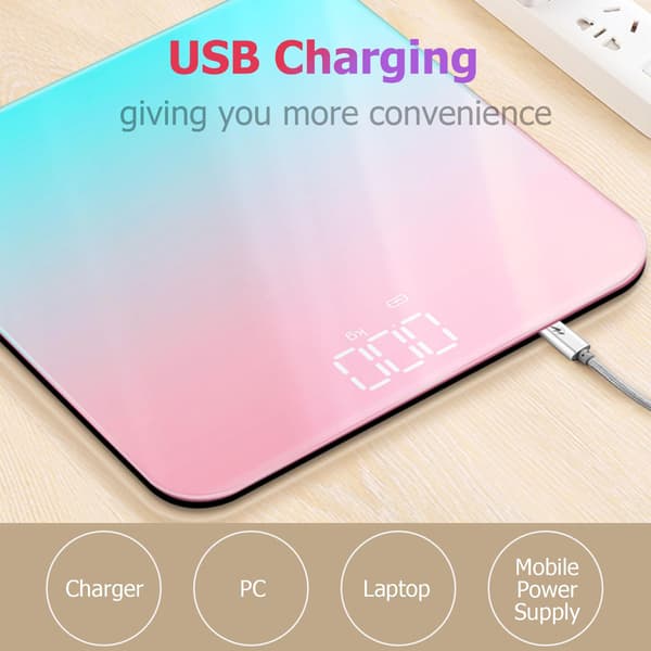 Smart kroppsvekt USB oppladbar LED (Stjernefiolett)