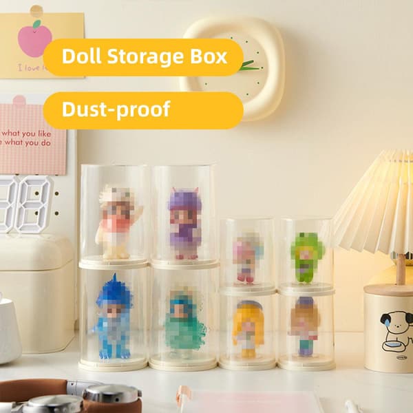 2 st Klar Akryl Displayfodral Transparent Box för Samlarobjekt Dockor Figurer L