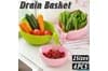 4 st Multifunktionella Plast Ris Dräneringskorgar Grönsakstvättfat Sil