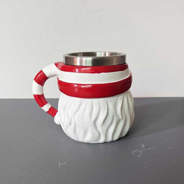 Julekrus med julemandsdesign, rustfrit stål, 250 ml, 13x10x10 cm