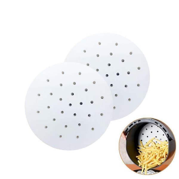 100 stk. 7/8/9 Non-Stick Airfryer Bagepapir Liners 18CM