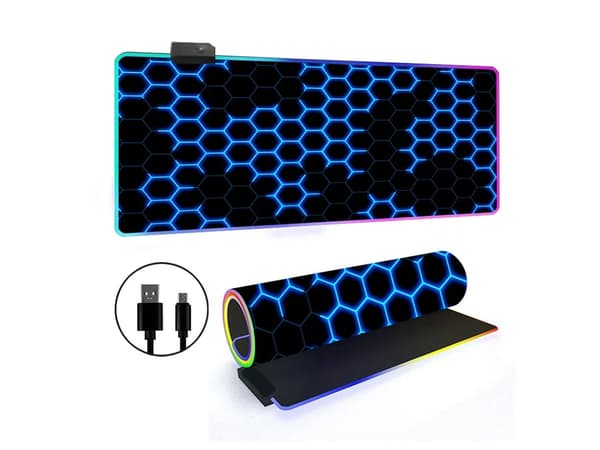 Musematte med 14 RGB-lysmoduser og sklisikker base (stil 11, 300*800*3 mm)