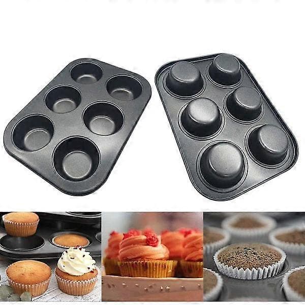 Sort 6-kops silikone muffinform