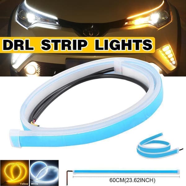2X 60 cm bil LED-stripe DRL blinklysindikator kjørelys