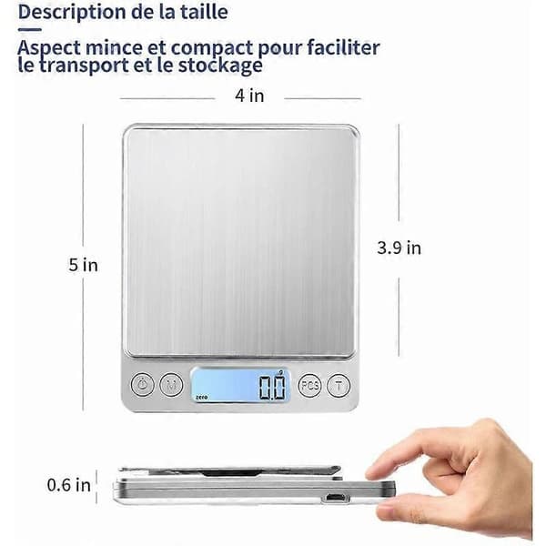 Digital köksvåg, hög precision, kapacitet 15 kg/1 g