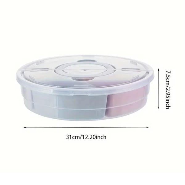 Transparent Rund Frukttallrik Vardagsrum Hus Plast Serveringsbricka Organizer