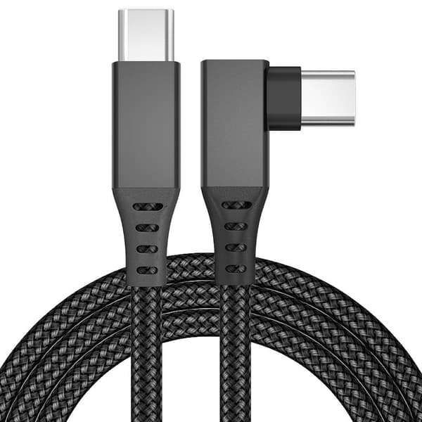 USB-C Link-kabel for Oculus Quest 2, 3m, L-formet, 10 Gbps datasynkronisering, 60W hurtiglading, svart