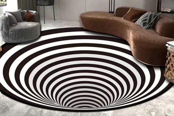 3D-stereonäkö pyöreä matto (80 cm)