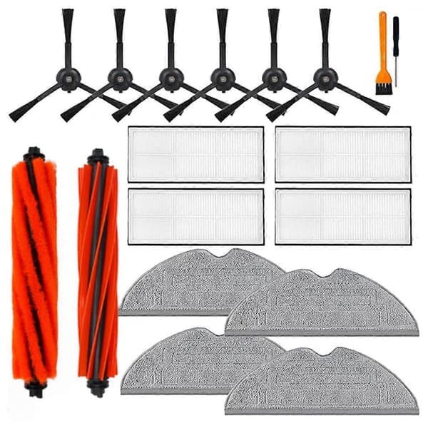 18 STK tilbehørssett for S8 /S8+/ S8 Plus/ S8 Pro Ultra robotstøvsuger dobbel hovedbørste sidebørste filter mopp