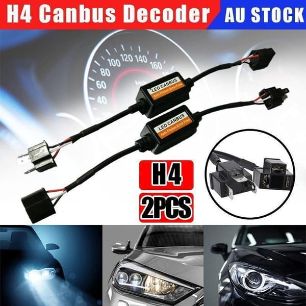 2 STK H4 CANBUS LED Hovedlysdekoder Anti-flimmer Feilfjerner Lastmotstand