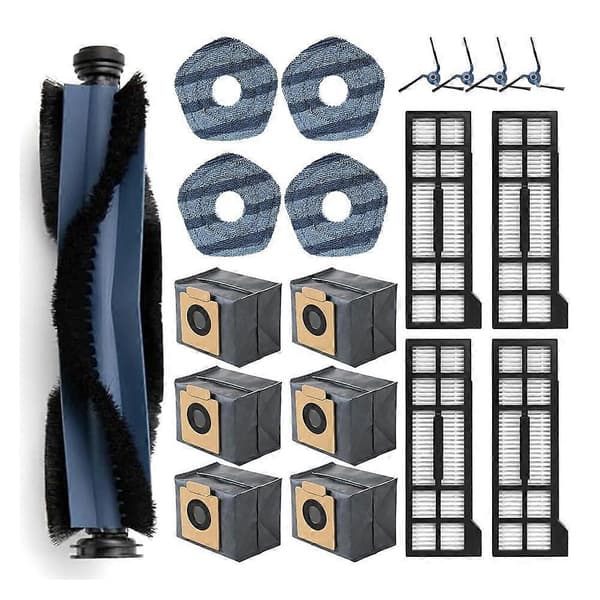 19-pack Tillbehörsset för X10 Pro Robotdammsugare: Huvudborste, Sidoborstar, Filter, Moppdukar, Dammpåsar