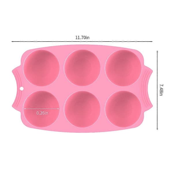 Kageform 6 Gitre Non-stick Isboldfremstillingsform Silikone Køkken Bage Chokoladefremstiller Pink