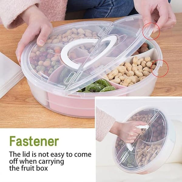 Transparent Rund Frukttallrik Vardagsrum Hus Plast Serveringsbricka Organizer