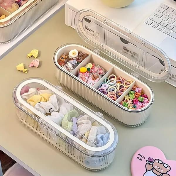Stor Förvaringslåda med Lock Organizer Multi Fack Organizer Behållare