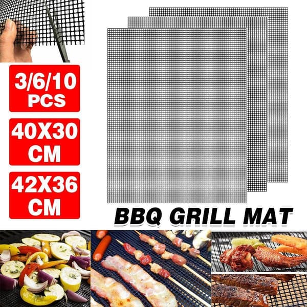 3/6/10 STK Non-Stick BBQ Grillmatte Netting Fôr Matlagingsgrillplate Bakeunderlag 40X30cm-3STK