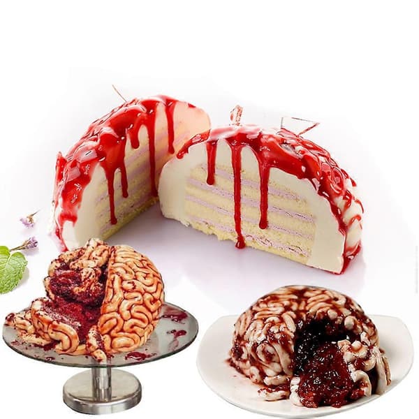 Menneskehjerneformet bageform i silikone Halloween kageform budding Jello dessert brødform