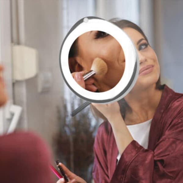 10X forstørrende makeup-spejl med LED-lys
