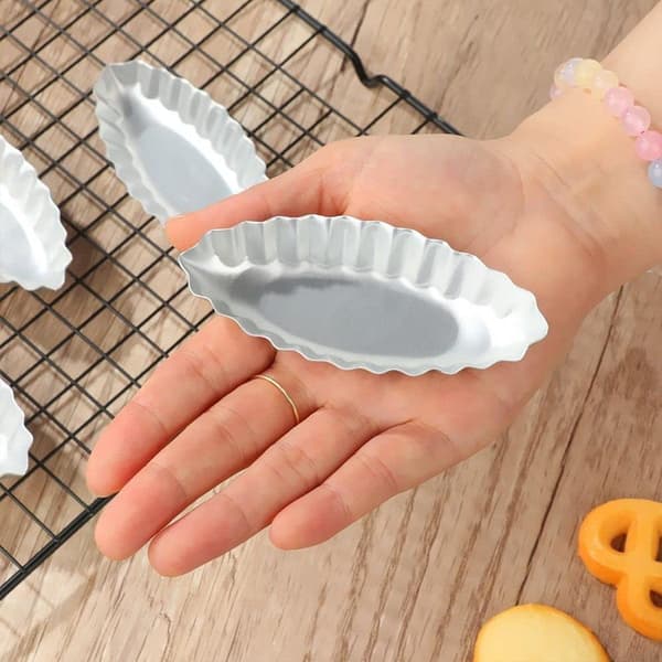 10 STK Bakeformsett for eggeterter Kakeformer DIY Kopper Seilbåt Pai Formplate