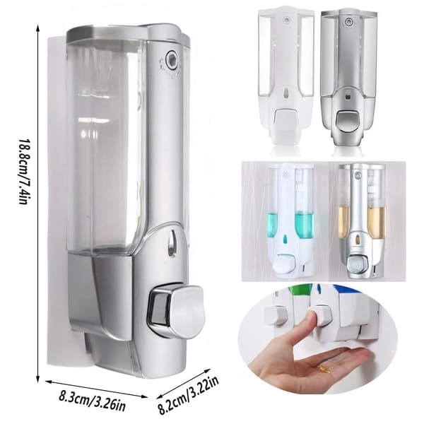 Väggmonterad tvålbehållare för hotell 350 ml Handpress Handspritflaska Vit