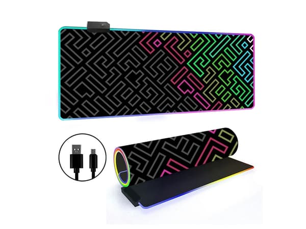Musematte, RGB-lysende bordmatter, enkle linjer (stil 2, 300*800*3 mm)