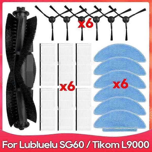 Til SG60 / SL60 / SL60D / SL61 / L9000 robotstøvsuger hovedsidebørste Hepa-filter moppekluddele