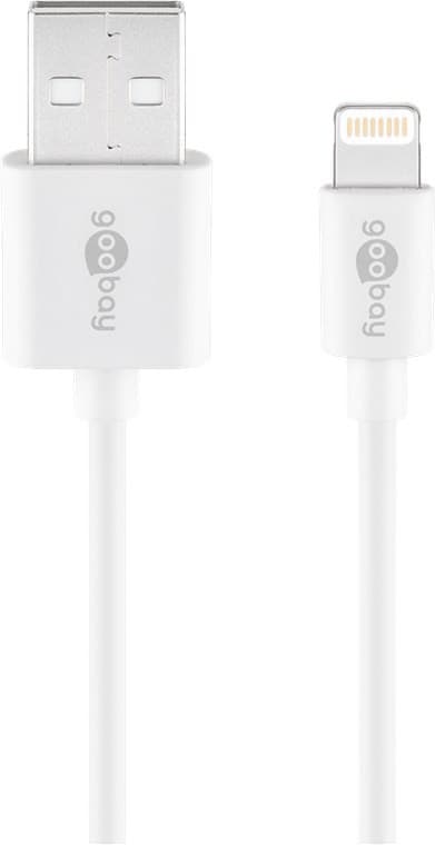 Lightning-kabel 1m hvit, USB-A til Lightning, lading og synkronisering for iPhone iPad