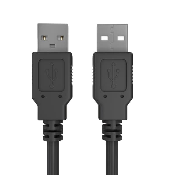 USB 2.0 A till A-kabel 3m, hane till hane dataöverföringskabel för bärbar dator, PC, hårddisk, svart
