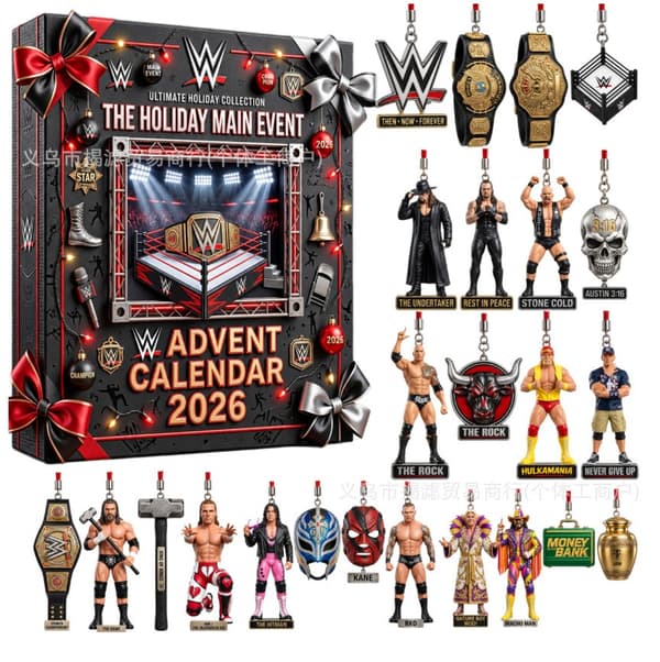 Wrestling-figur julekalender, 24-delt PVC-pynt blind box-sæt, julesamlerobjekt Acrylic Flat Blind Box - 28x22x3.5cm