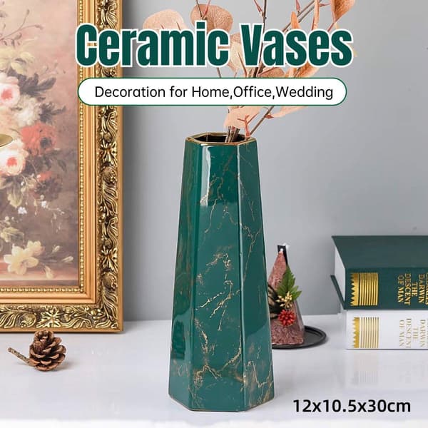 Marmor Keramik Vas Enkel Hem Vardagsrum Dekor Blomsterarrangemang