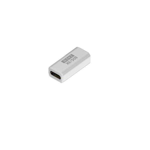USB-C hun til hun adapter, 240W 80Gbps, 8K@60Hz, PD opladning, hvid