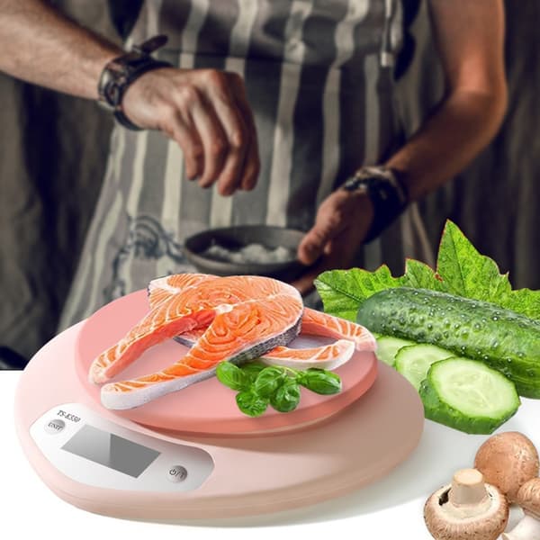 5 kg digital køkkenvægt, LCD-display, rustfrit stål
