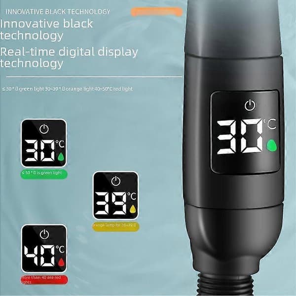 38-graders vanntemperaturdisplay digitalt display dusjtemperaturkontroll lite midje dusjhode trykksatt dusjhode