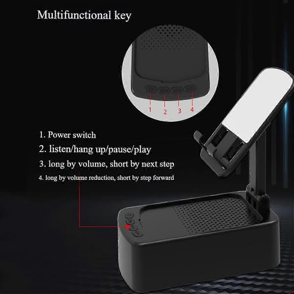 Holder Bluetooth-spiller Mobiltelefonholder Bluetooth-høyttalerstativholder black
