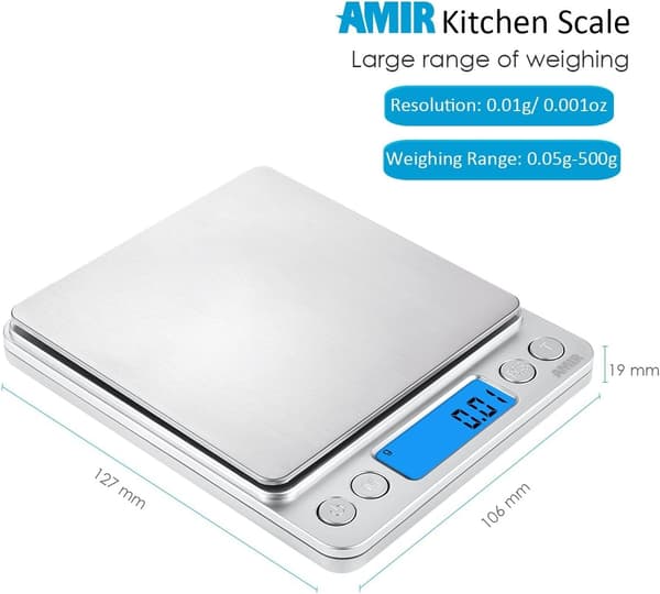 Digital køkkenvægt 1 g til 10 kg, høj præcision